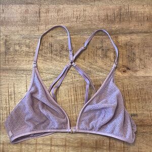 Victoria’s Secret Mesh Unlined Front Close Strappy Back Bralette Small